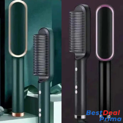 2 In 1 Negative Ion Hair Straightener Styling Comb 🎁Green + Black(2 Pcs) / United Kingdom