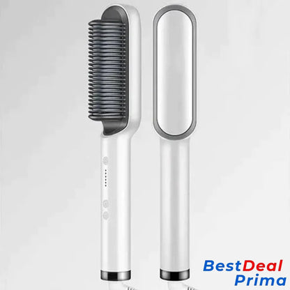 2 In 1 Negative Ion Hair Straightener Styling Comb White / United Kingdom