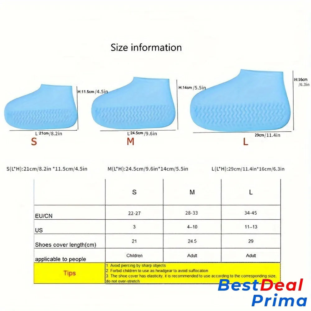 3 Pair Of Outdoor Latex Rain Boots Waterproof Shoe Cover