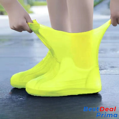 3 Pair Of Outdoor Latex Rain Boots Waterproof Shoe Cover Yellow 3Pcs / M