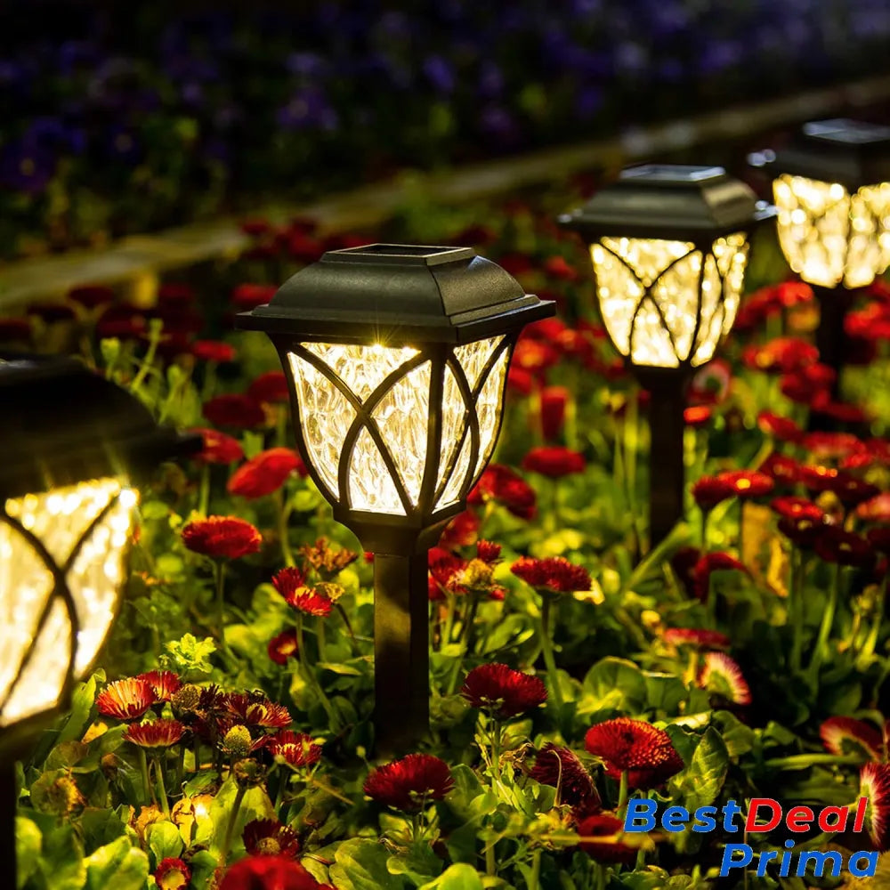 6 Pack Led Solar Pathway Garden Lights Outdoor