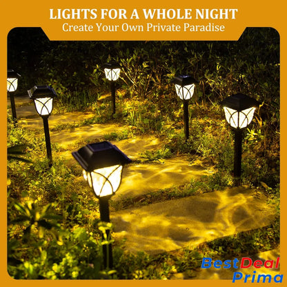 6 Pack Led Solar Pathway Garden Lights Outdoor