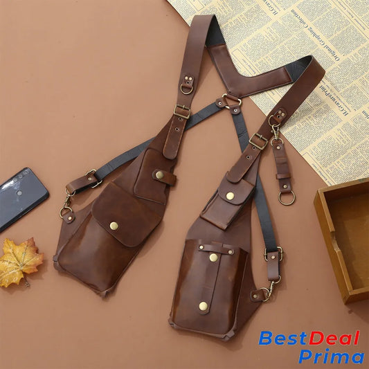 Alphaleather Anti Theft Harness Dark Brown