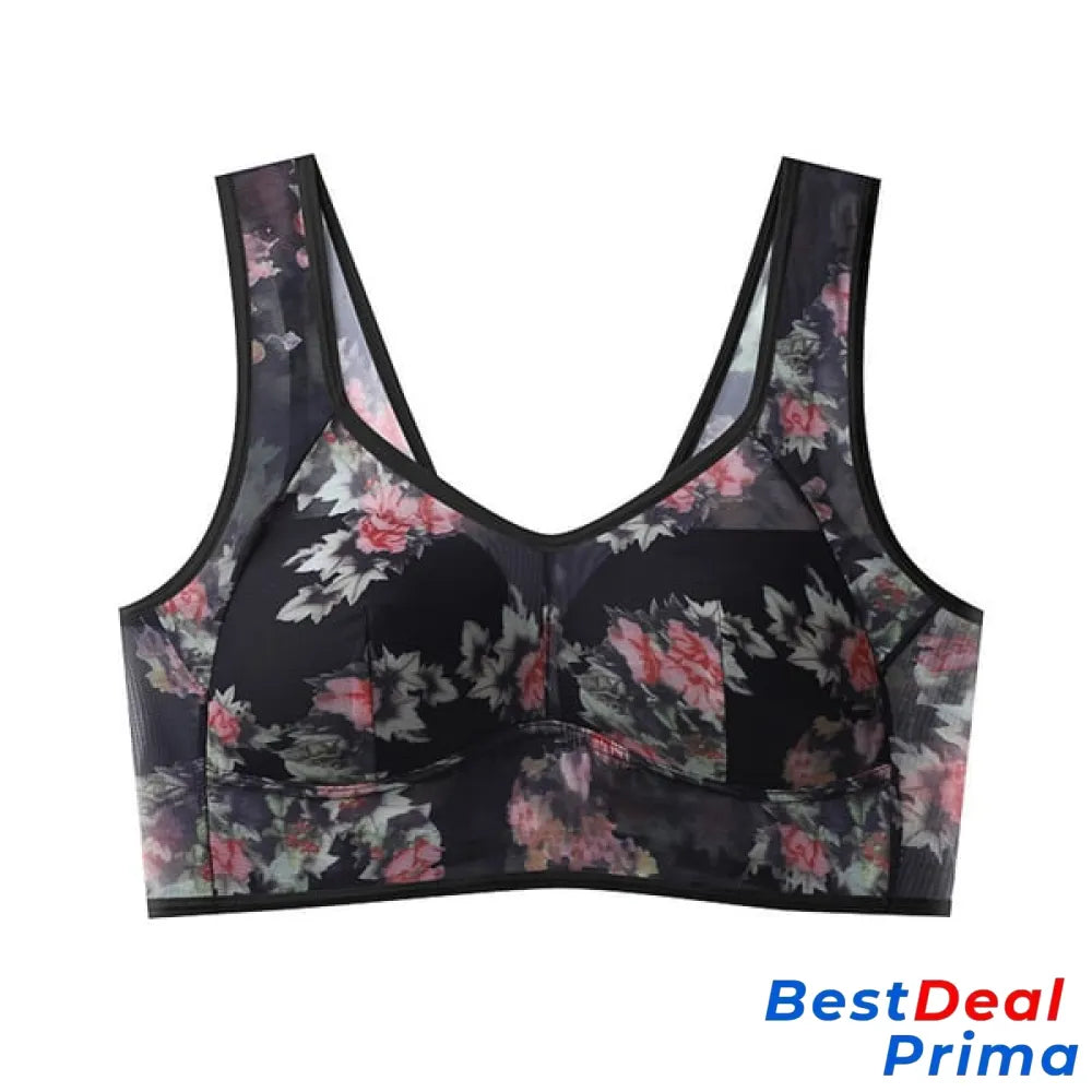 Amaryllis Women’s Lace Seamless Bralette | Buy 2 Get 1 Free (3Pcs) Black / L (40-50Kg) Fashion