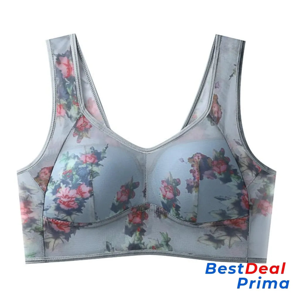 Amaryllis Women’s Lace Seamless Bralette | Buy 2 Get 1 Free (3Pcs) Blue / L (40-50Kg) Fashion