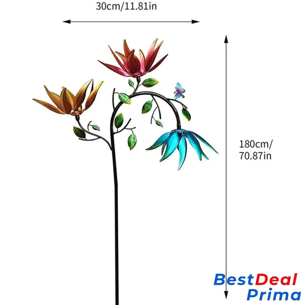 Beautiful Summer Multi Colored Flowers Wind Spinner 30*180