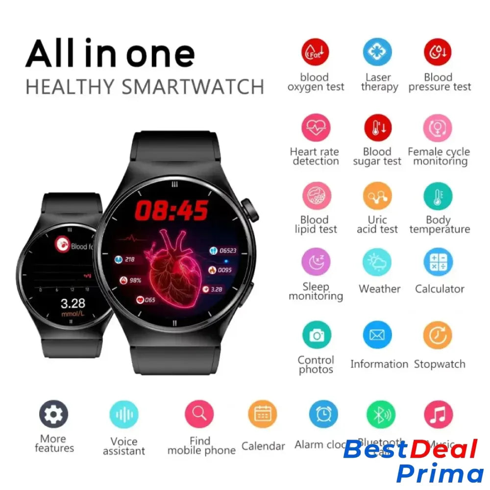 Blood Sugar Glucose Monitoring Smart Watch