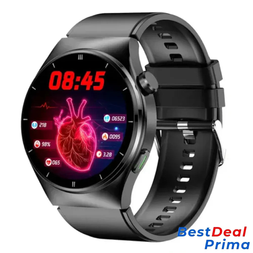 Blood Sugar Glucose Monitoring Smart Watch Black Tpu