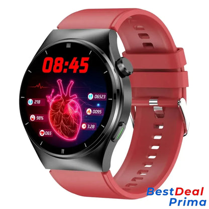 Blood Sugar Glucose Monitoring Smart Watch Red Tpu