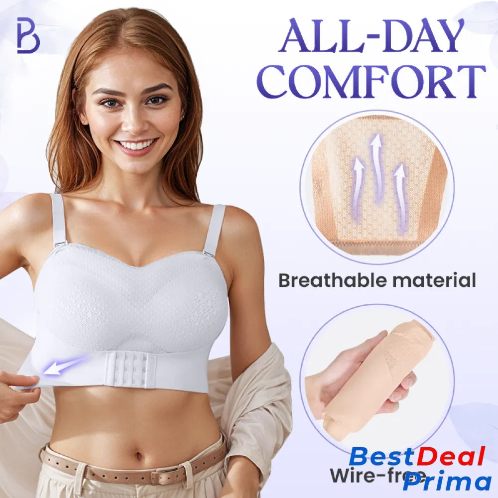 Breezypush - Breathable Non-Slip Strapless Front Buckle Push-Up Bra Hot Sale 50% Off