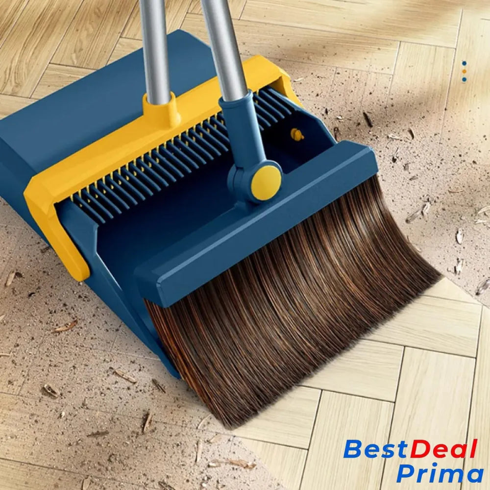 Broom Dustpan With Teeth Blue / 2 In 1