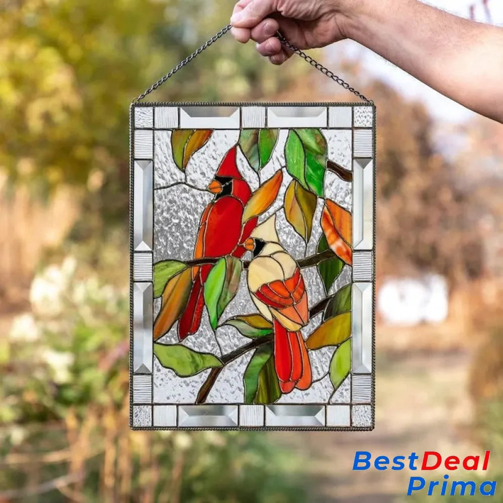 Cardinal Stained Window Panel