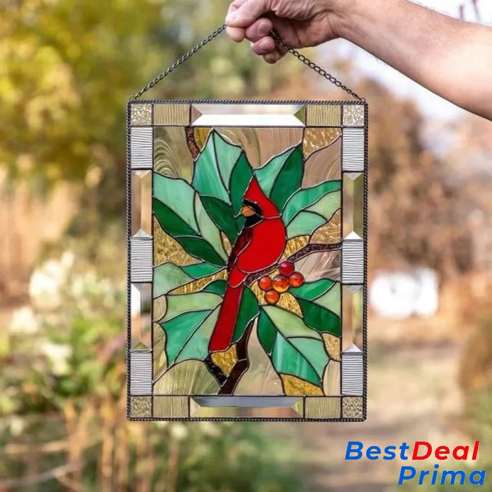 Cardinal Stained Window Panel