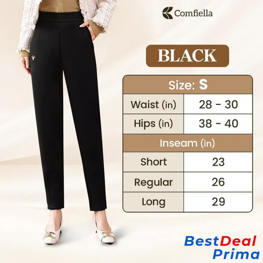 Comfiella - Women’s Casual High Waist Modern Fit Pants Hot Sale 50% Off Black / S