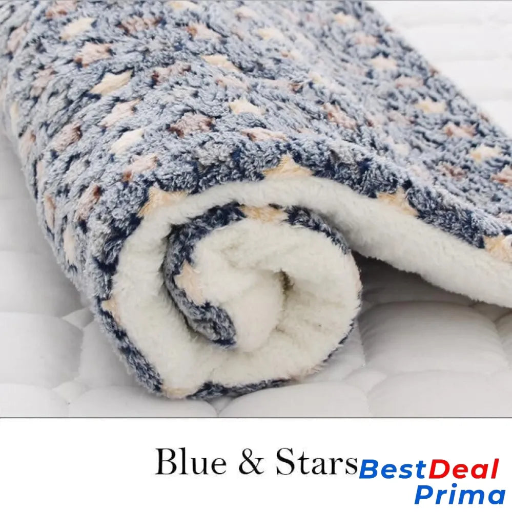 Cosy Calming Cat Blanket Blue With Stars / S (12.6’’X10’’)