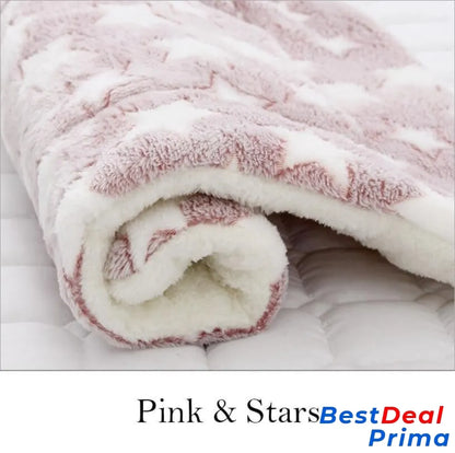 Cosy Calming Cat Blanket Pink With Stars / S (12.6’’X10’’)