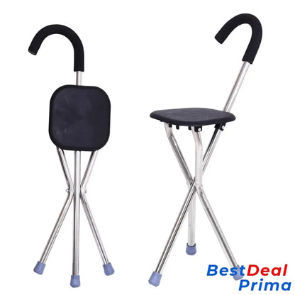 German Elderly Crutch Stool Black