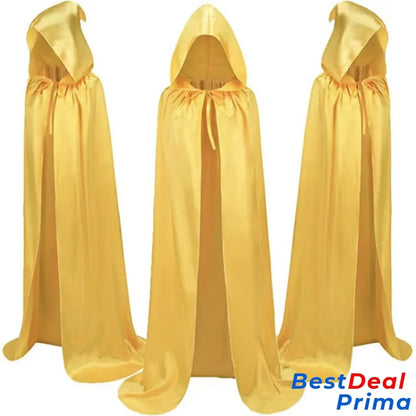 Halloween Cloak Costumes Wizard For Children Hooded Capes Mantle Black Party Decoration Gold / 120Cm