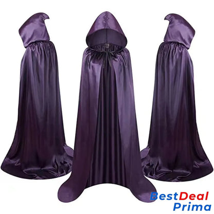 Halloween Cloak Costumes Wizard For Children Hooded Capes Mantle Black Party Decoration Purple /