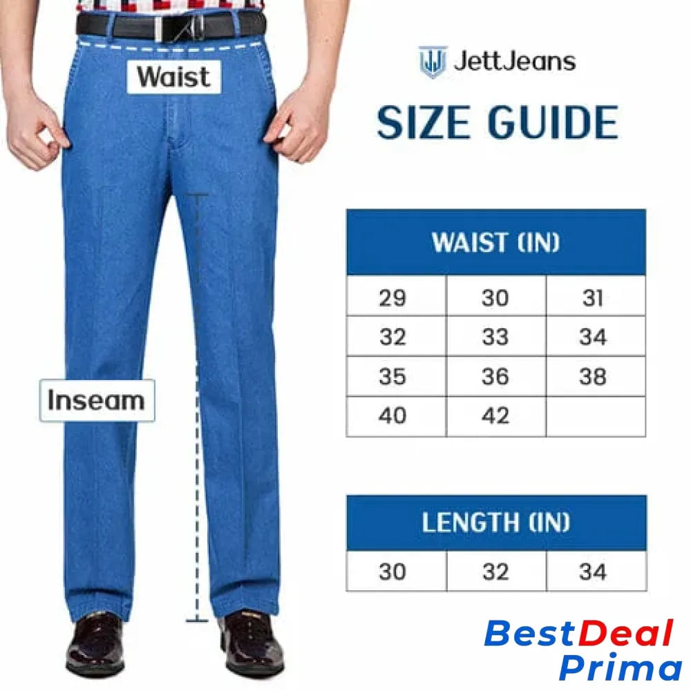 Jettjeans3 - Men’s High Waist Straight Fit Stretch Jeans