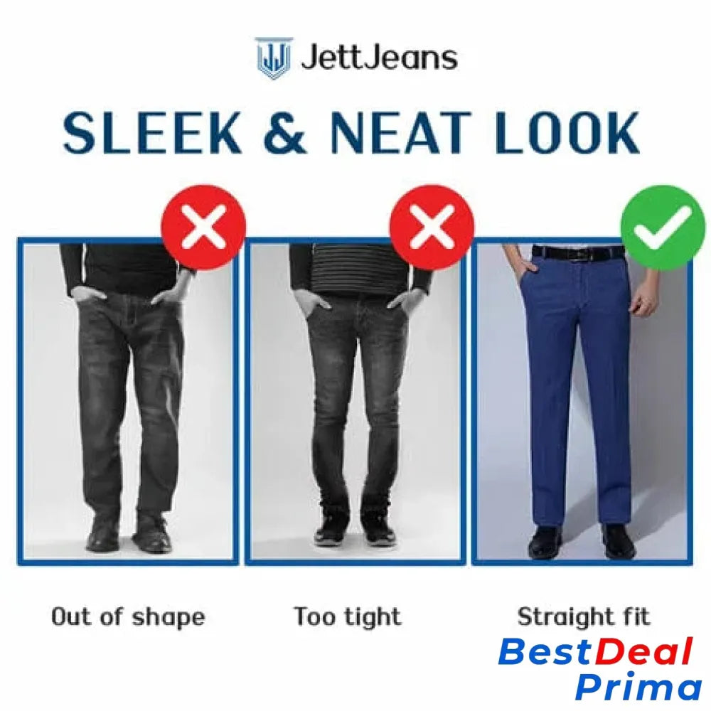 Jettjeans3 - Men’s High Waist Straight Fit Stretch Jeans