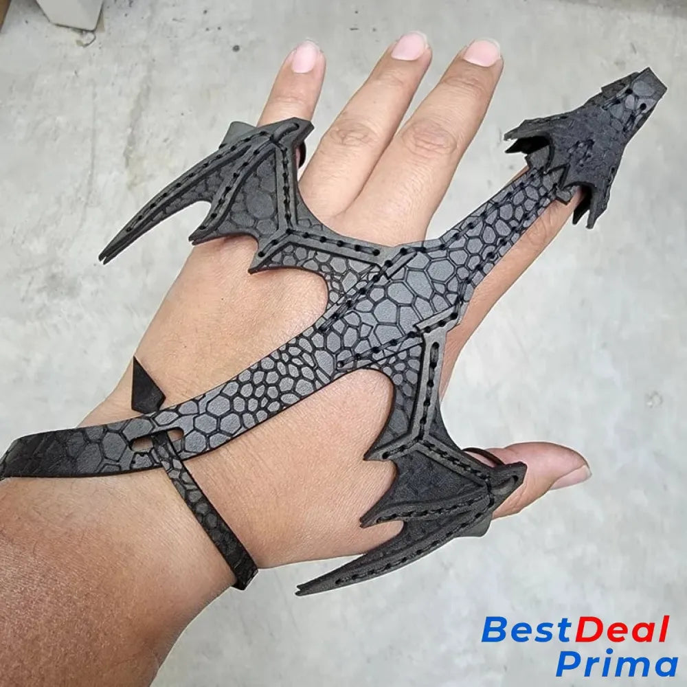 Leather Hand Dragon Bracelet Black / The Left Hand