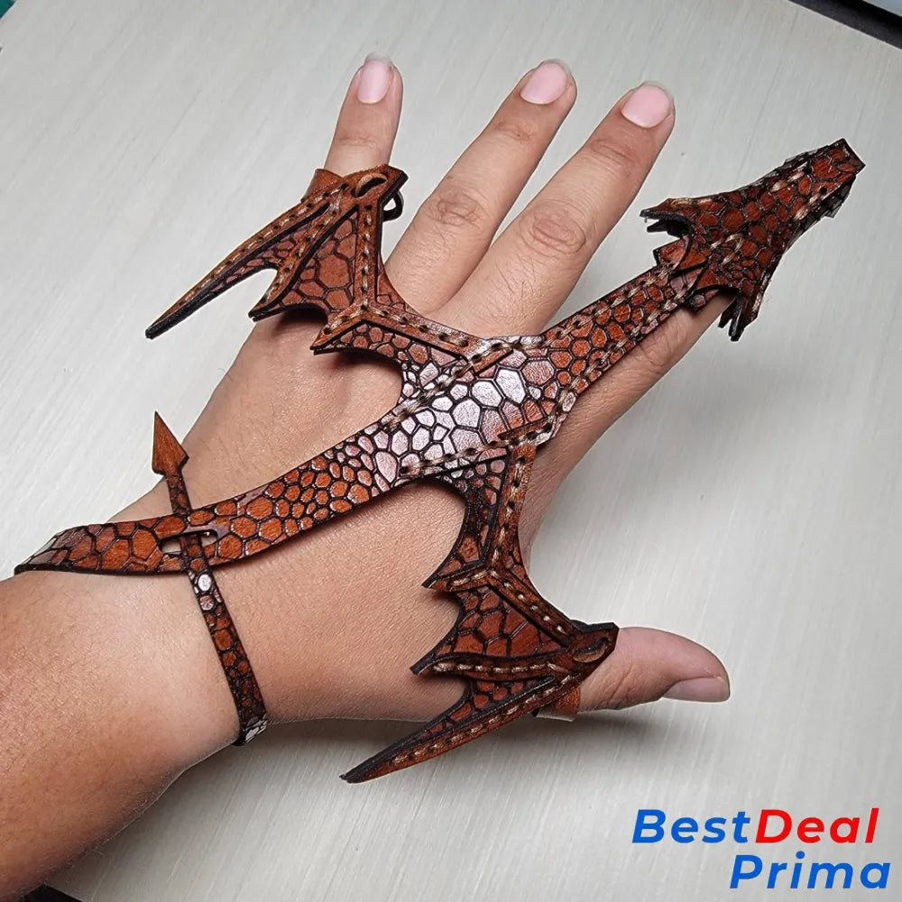 Leather Hand Dragon Bracelet Brown / The Left Hand