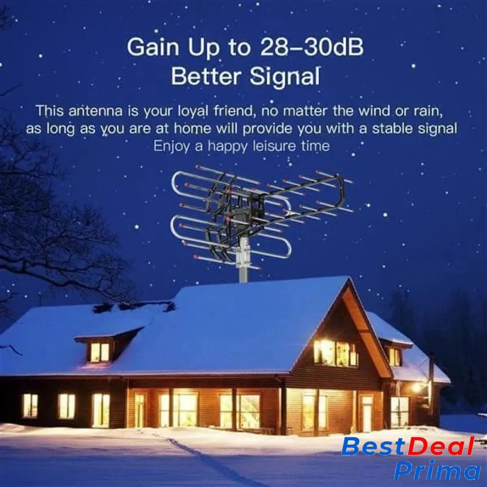 Long Range Tv Antenna 1000 + Miles American Booster Outdoor 4H Vhf/Uhf 360°S