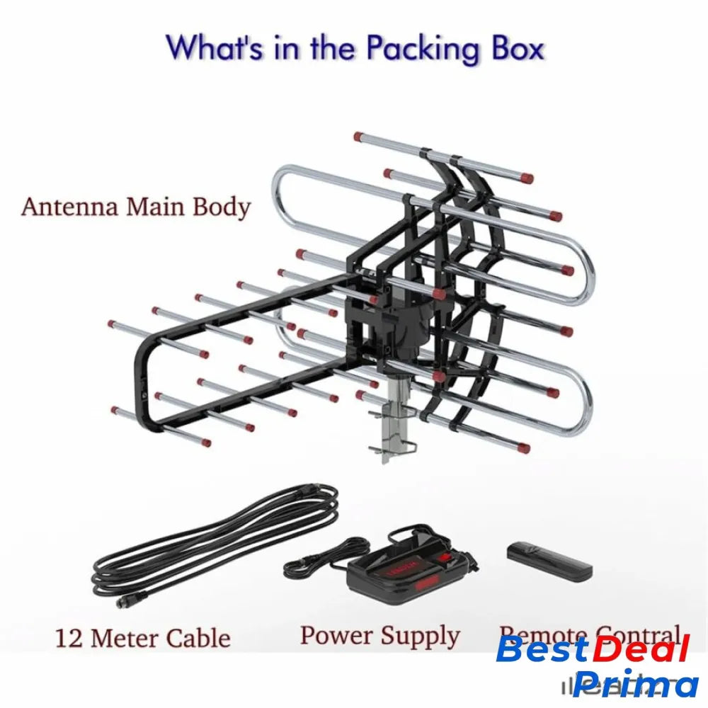 Long Range Tv Antenna 1000 + Miles American Booster Outdoor 4H Vhf/Uhf 360°S