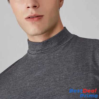 Men ’S High Neck Slim Fit T-Shirt - Hot Sale 50% Off