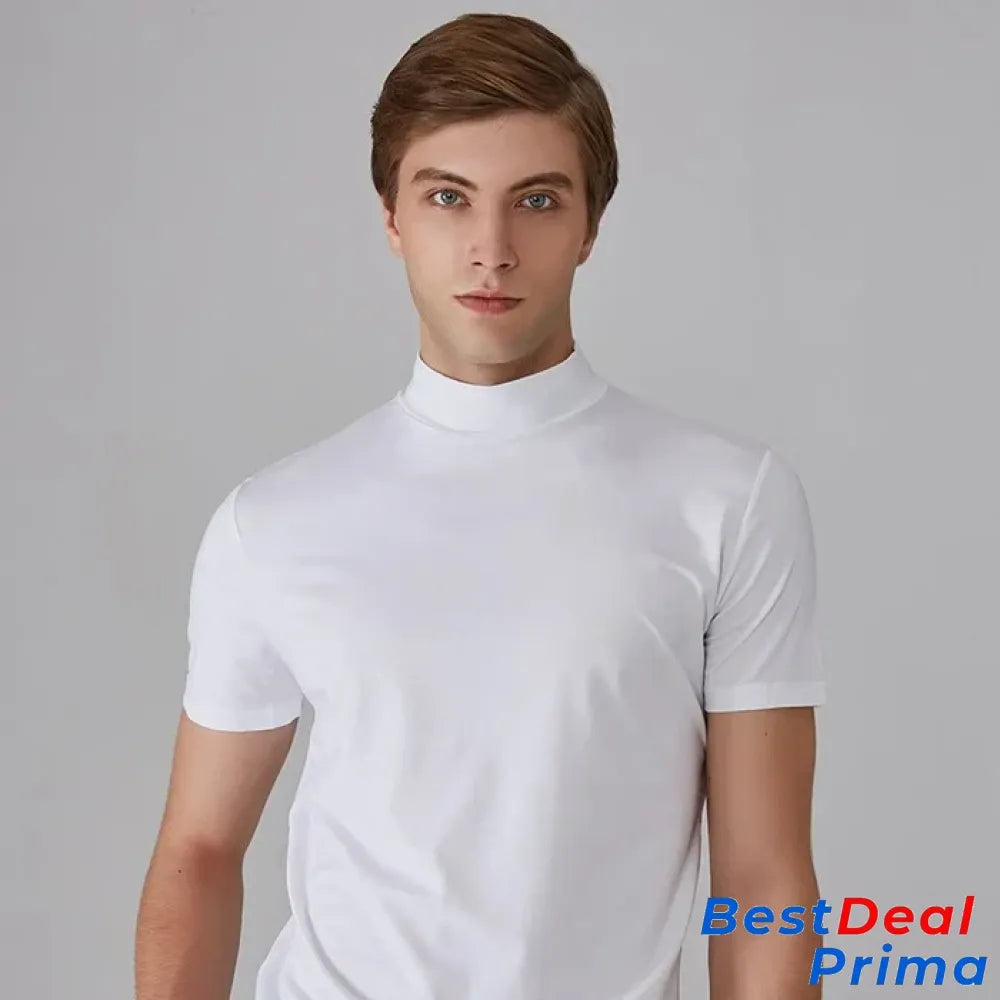 Men ’S High Neck Slim Fit T-Shirt - Hot Sale 50% Off