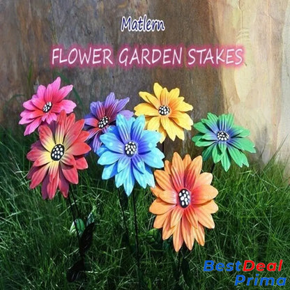 Metal Flowers Garden Stakes