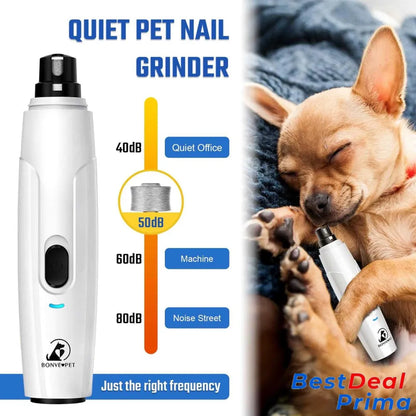 Nail Grinder Upgraded Cat Dog Trimmers Super Quiet Clipper With 2 Grinding Wheels