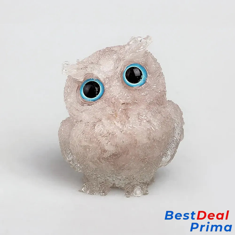 Natural Crystal Owl Gemstone Decoration