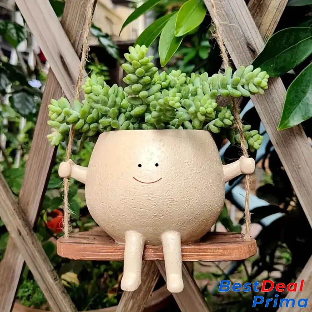 Potelegant Smily Face Planter Pot Swing