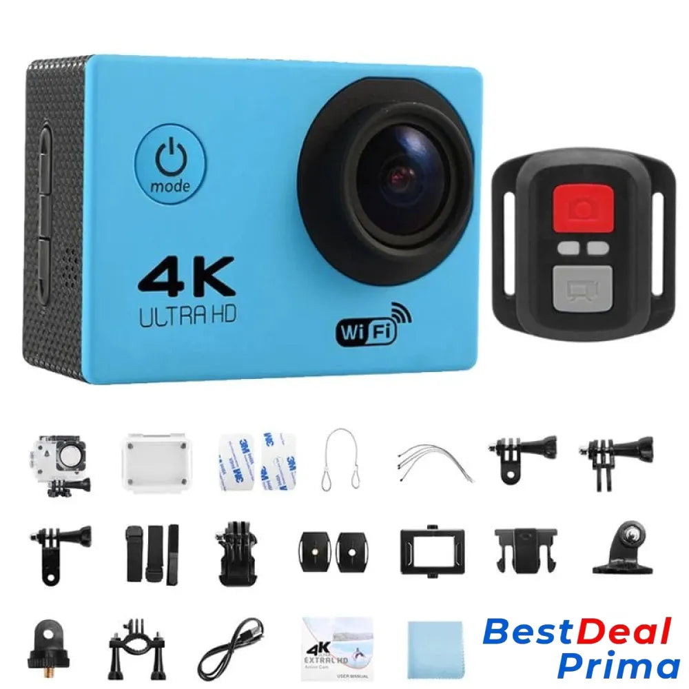 Qinux Pixgo 4K Sport Camera Blue / 16Gb Card