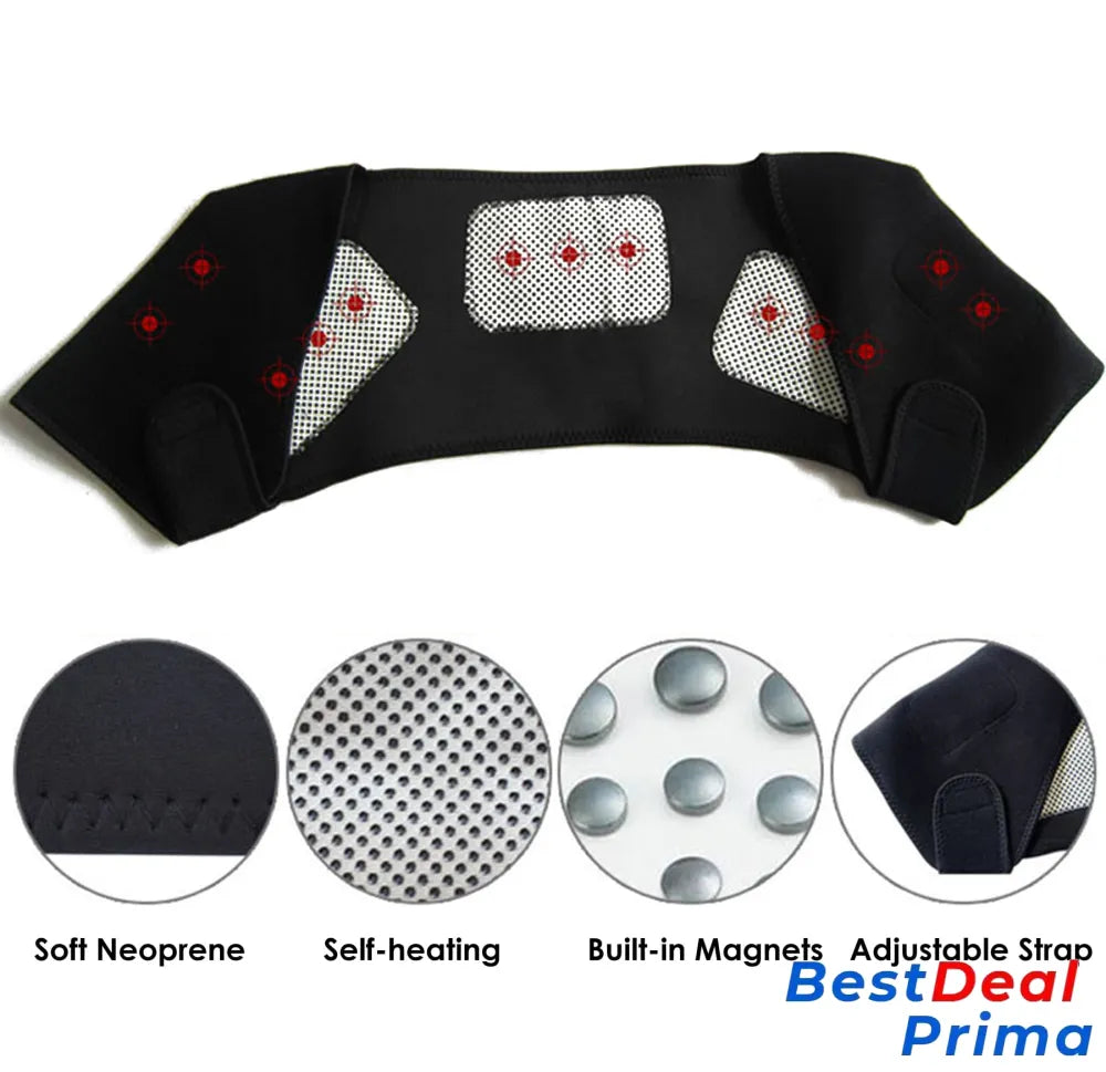 Shoulder Brace With Self-Heating And Magnets For Pain Relief Supports & Braces