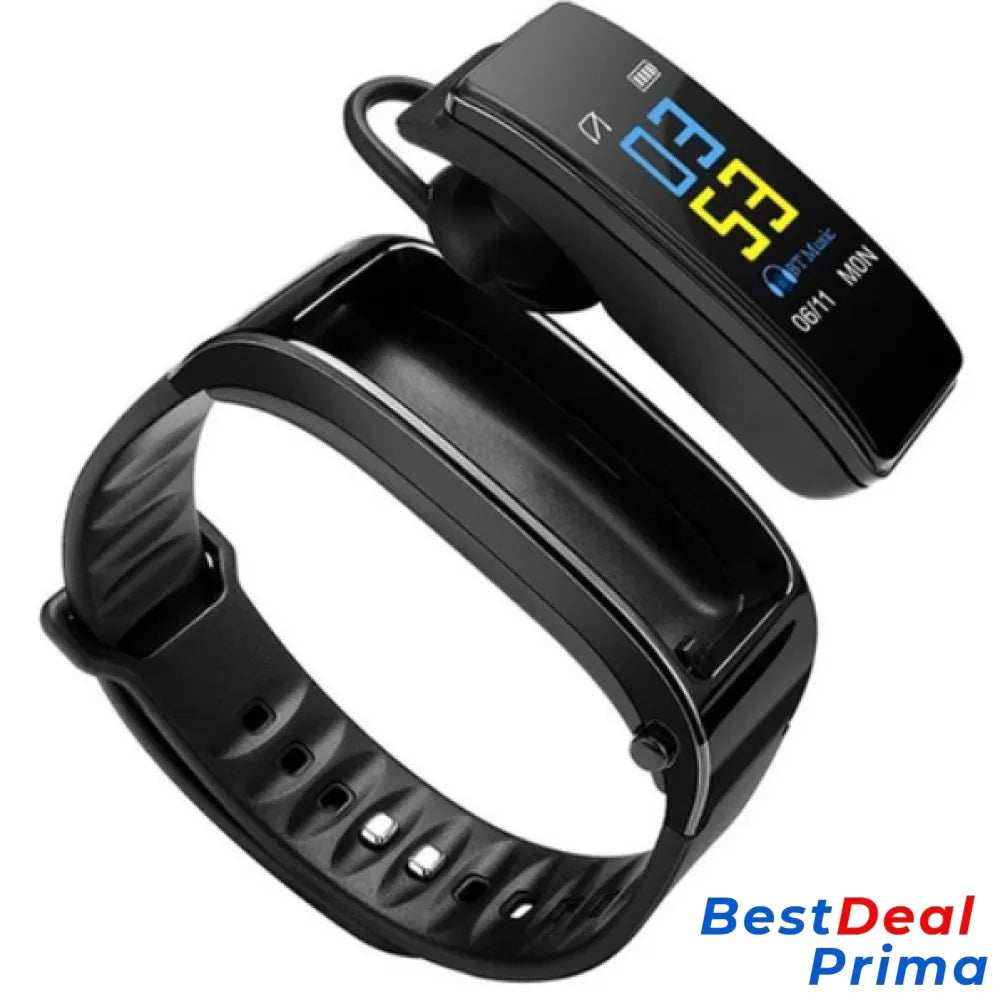 Smart Watch Bluetooth Headset Black Electronics