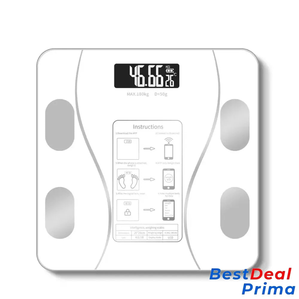 Smart Weight And Fat Scale - Accurately Measure Your Health At Home White