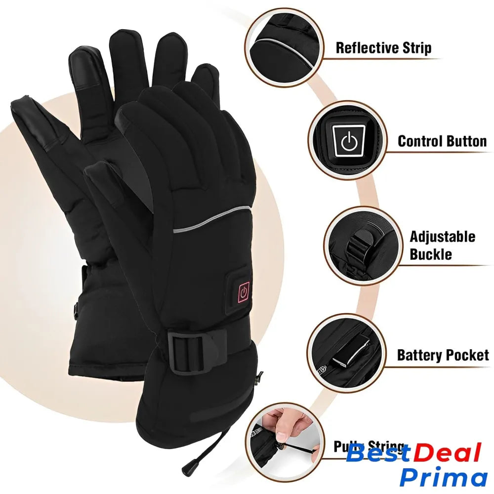 Unisex Heated Gloves Rechargeable Electr