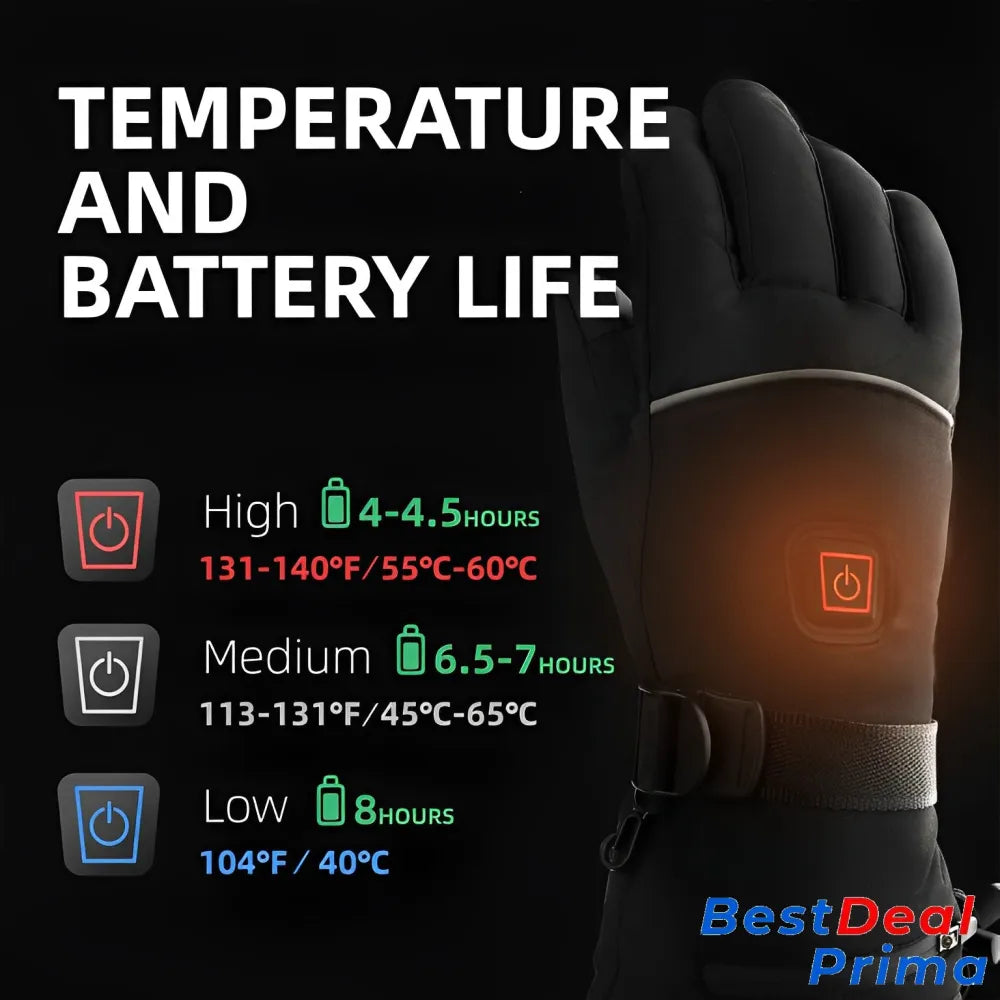 Unisex Heated Gloves Rechargeable Electr