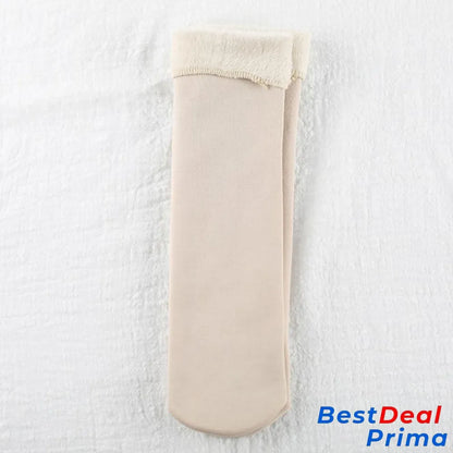 Winter Soft Plush Floor Socks 1 Pair (Beige)