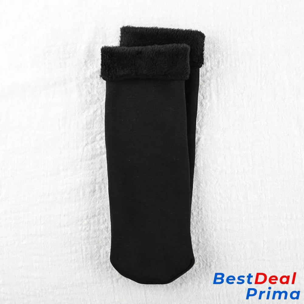 Winter Soft Plush Floor Socks 1 Pair (Black)