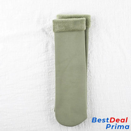 Winter Soft Plush Floor Socks 1 Pair (Green)