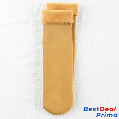 Winter Soft Plush Floor Socks 1 Pair (Yellow)