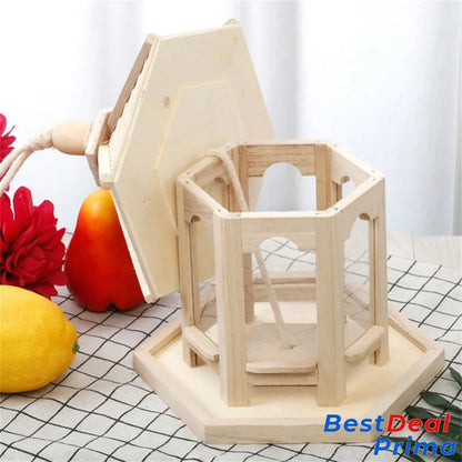 Wooden Transparent Household Bird Feeder