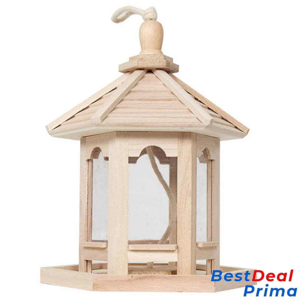 Wooden Transparent Household Bird Feeder